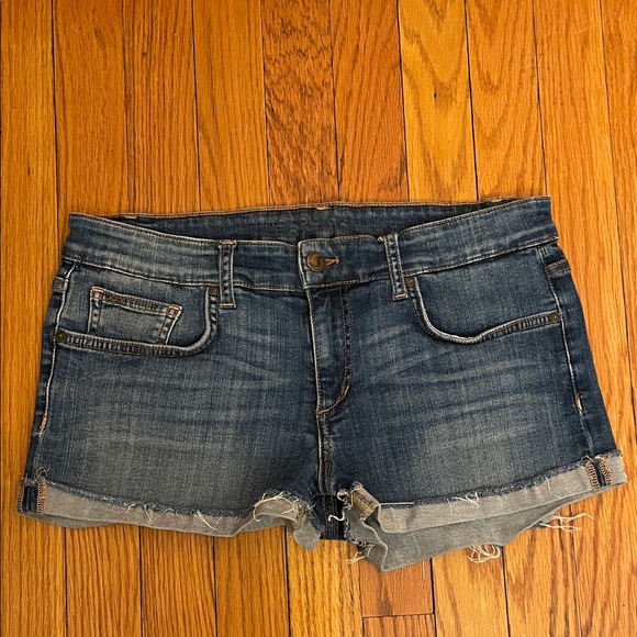 Joe's Jeans Raw Cuff Indigo Denim Shorts - Picture 1 of 3